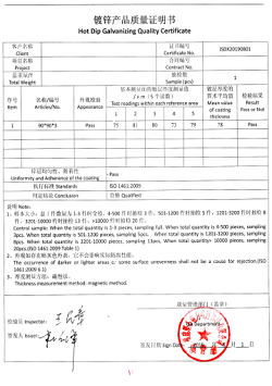 Material Quality Test Certificate