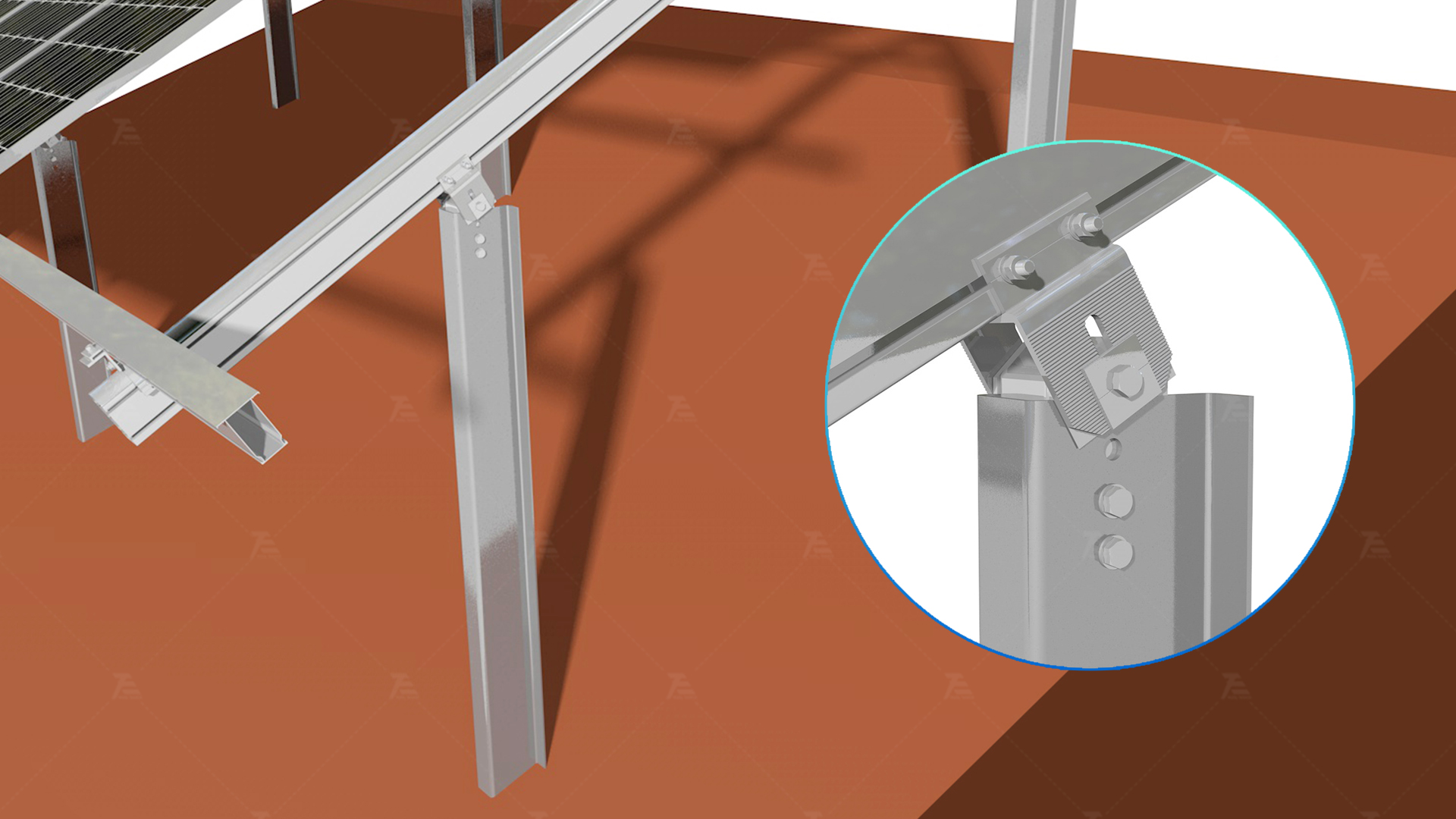 Tilted photovoltaic bracket system